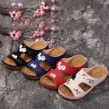 【ZOSR】🌼Women Wedge Sandal Embroidered Open Toe Sandals Vintage Platform Non-slip Slipper beautiful women's slippers. 