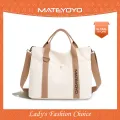 MATEYOYO Women's Large Capacity Bag Commuter Canvas Bag Fashion Tote Bag Work One Shoulder Bag Quality Canvas Burlap Tote Canvas Soft Cotton Handle Reusable Shopping Grocery Bag. 