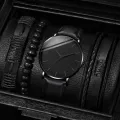 【ThinkWay】Men Watch Set Black Business Exquisite Round Dial Quartz Watch Holiday Valentine's Day Gifts. 