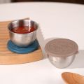 Portable 50ML Sauce Cup 304 Stainless Steel Reusable Storage Containers Sealed Lid Leak-proof Dipping Dish Food Storage. 