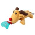 Baby pacifier holder hanging removable plush animal doll toy infant girl boy Soothie pacifier and teether holder with clip. 