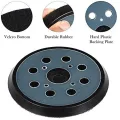 Nullmul 2pcs 8 Holes 125mm Hook Loop Sanding Backing Pad for Orbital Sander Disk Discs Backup Stick on Pad. 
