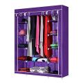 3 Door Storage Wardrobe Foldable and Movable Cloth/Fabric Wardrobe with Zip Up Collapsible Cupboard High Quality SPI. 