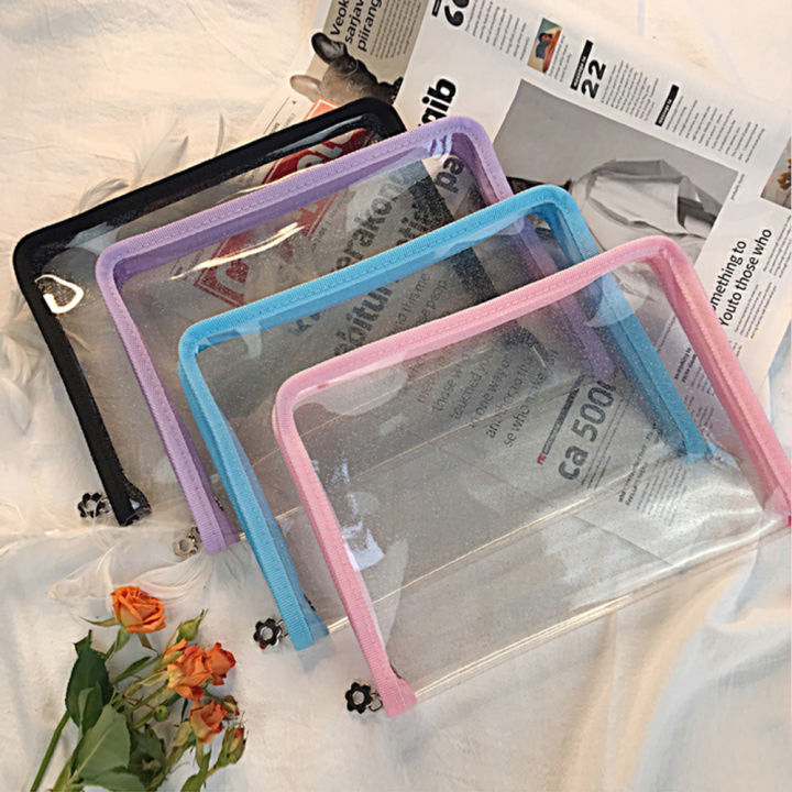 New A5 Zipper Bag File Bag Pvc Case Organizer Transparent Storage Cover ...