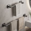 Bathroom Towel Holder Without Drilling Bathroom Black Towel Rack Towel Self-Adhesive Bathroom Towel Rack Towel Rail. 