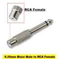 Mono 6.35mm Male to RCA Female Audio Mixer Adapter TS 1/4inch Plug to RCA Jack AV Audio Connector Converter Gold/Silver. 