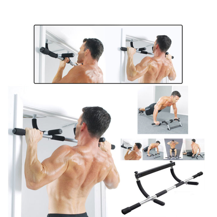 2-in-1 Wall Mounted Pull-Up and Dip Bar Station, Space Saving Multifunctional Chin-Up Bar for Indoor and Outdoor Strength Training, Upper body workout bar,Home Gym Equipment