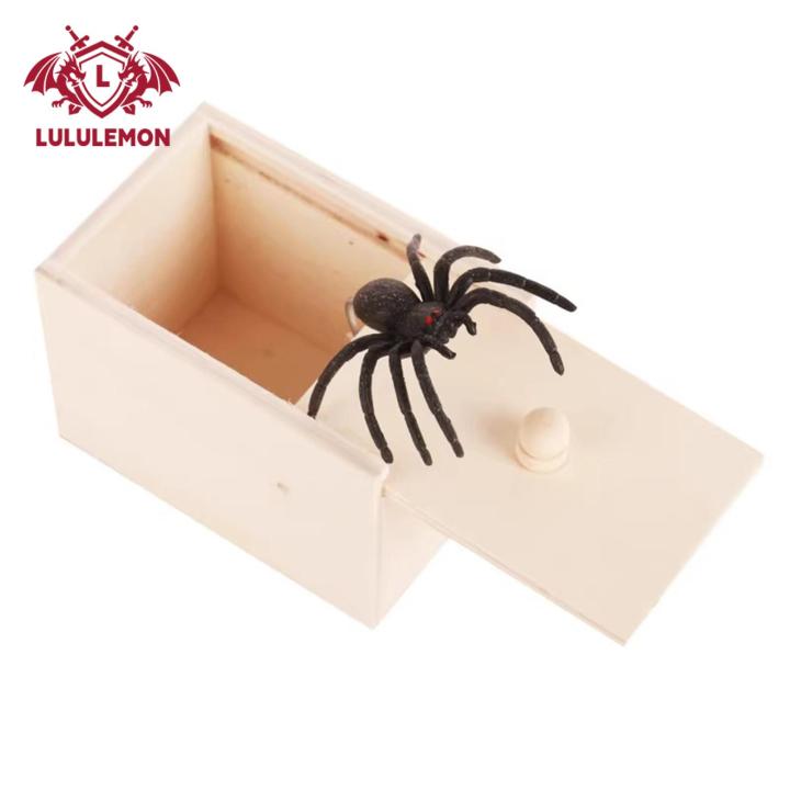 Lululemon Unfinished Wooden Scare Box Scary Spider Prank Box Funny Halloween Trick Toy for Party Gag Gift Buyer's Favorite Jumping Spider Scare Prank