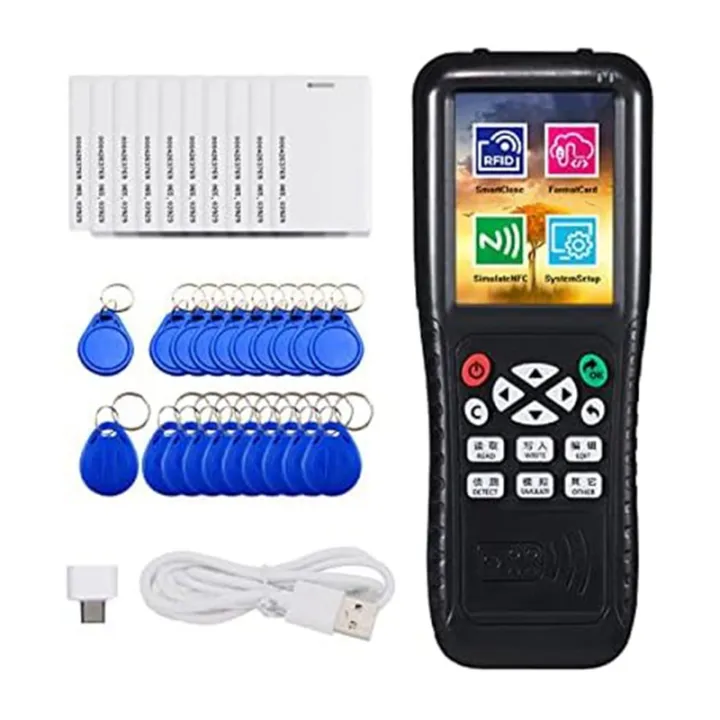 Code Reader Key Card 1 Set Black Smart Card Key Machine RFID NFC Copier IC ID Reader Writer ...