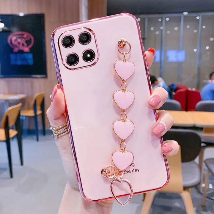 COROGI%20for%20Honor%20X6%20(4G)%20Back%20Cover%20+%20Love%20Heart%20Bracelet%20Luxury%20Glossy%20Shiny%20Plating%20Bumper%20Ladies%20Case%20Soft%20Silicone%20Protective%20Phone%20Cases%20-%20Image%209