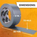 Duct Tape - 48mm x 9m (2 Inch) - Heavy Duty Gaffer Tape - Waterproof Adhesive Cloth Duct Tape - Grey Packing Cloth Book Binding Tape by ZinZen. 