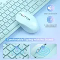 Rechargeable Bluetooth Keyboard and Mouse Combo Ultra-Slim Portable Compact Wireless Mouse Keyboard Set for Android Windows Tablet Cell Phone iPhone iPad Pro Air Mini, iPad OS/iOS 13 and Above SMT. 