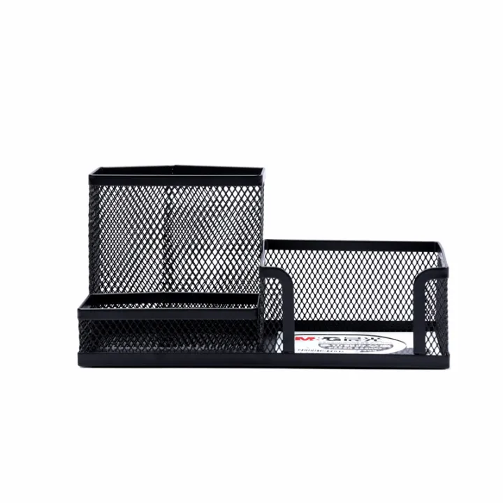 Stationery Holder Metal Rectangle Mesh Type - Black Color Pen Holder Simple and Elegant as Desk Organizer for Cards, Pens and Other Items