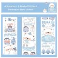 Panda Online Polar Bear Diary Series Washi Masking Tapes Decorative Sticky Paper Tape for Journals Diary DIY Crafts Gift Wrapping. 