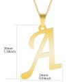 Big Alphabet Charm Necklace 26 Letters Pendant Stainless Steel Necklaces For Women Men Chain Around Neck A-Z Jewelry Accessories. 