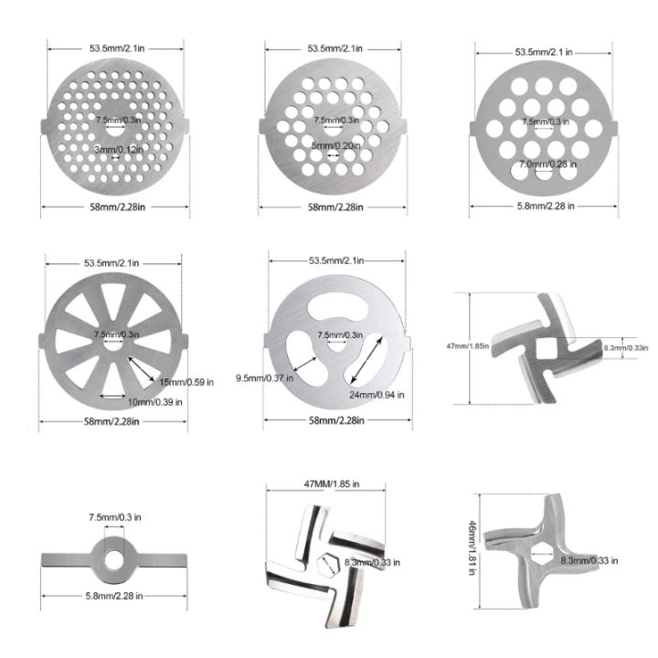 Grinder Stainless Steel Mincer Plate Disc With Hole Grinder Plate Grinder Stainless Steel Mincer Plate Disc With Hole Grinder Plate
