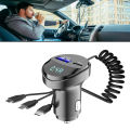 KOKKO Car Charger QC 3.0/3.1A Fast Charging USB Charger Dual Ports With 3 In 1 Charging Cable Car Phone Charger For Smartphones. 