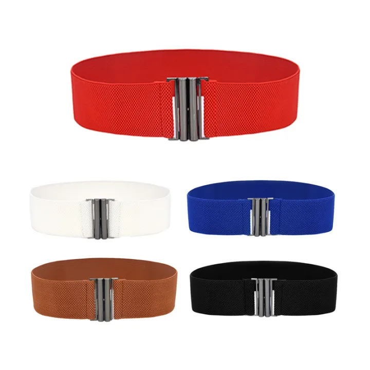 Womens%20Lady%20Fashion%20Elastic%20Cinch%20Belt%20Wide%20Stretch%20Waist%20Band%20Clasp%20Buckle%20Eatop%20-%20Image%202