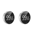 2X Magnetic Digital Timer for Kitchen Cooking Shower Study Stopwatch LED Counter Alarm Remind Manual. 
