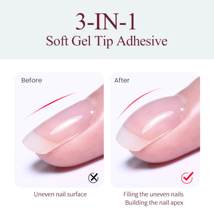 LILYCUTE%207ML%20Soft%20Gel%20Nail%20Tips%20Adhesive%20Glue%203%20IN%201%20Clear%20Nail%20Extension%20Function%20Adhesive%20Nail%20Gel%20Long%20Lasting%20Manicure%20-%20Image%203