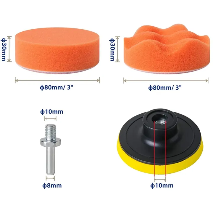 24Pcs%203-in%20Polishing%20Pad%20Kit%20Sponge%20Buffing%20Pads%20for%20Car%20Foam%20Drill%20Car%20Care%20Polisher%20Buffing%20Kit%20for%20Waxing%20Polishing%20-%20Image%207
