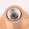 【ZOSR】Retro Wood Table Lamp E27 Socket Vintage Desk Lamp Base Holder EU Plug Bedside Lamp Decoration Wooden Base Table Light for Living Room Hotel. 