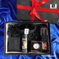 New Mens Gifts Set With Leather Belt, Sunglasses, Wallet, Quartz Watch, 150ml Axe Body Spray Anniversary Birthday Business Valentines Thanksgiving Present Sets-Black. 