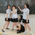 Taiwan Normal University Secondary School Uniform jk Uniform Long Sleeve Shirt College Style Sports Meeting Business Attire High School Spring and Summer Short Sleeve. 
