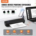 VEVOR Portable Bluetooth Inkless Mobile Thermal Printer for A4 A5 11-2600mAh Battery Compatible with Mutiple Systems Home Office. 