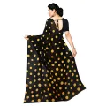 Kashvi sarees Half and Half Yellow Georgette Saree with Blouse Piece sab. 