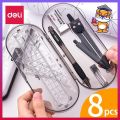 8pcs/set Geometry Compasses Ruler Protractor, Drawing Math Study Tool Kit Suit Set Square. 