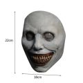 【HUT】 Halloween Terror Latex Mask Happy Exorcist Mask Smile White Eyed Demon Headgear Halloween Party Supplies COS Costume Dressing. 