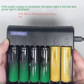 6 Slot Electric Battery Charger Black Plastic AA/AAA NiMH/NiCd Rechargeable Battery Charger. 