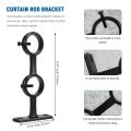 Adjustable Double Curtain Rod Brackets for Diameter Below 1.1 Inch. 