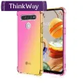 【ThinkWay】Fashion Gradient Clear Phone Case For LG K71 K61 K51 K50 K40S K41S K31 Q51 Q60 Stylo 5 6 Airbag Corners Soft Silicon Cover. 