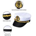 Yacht Captain Hat Navy Marine Hat Adjustable Sailor Captain Costume Men Boat Navy Hat for Adult Kid Men Women. 