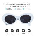 Bold Retro Oval Mod Thick Frame Sunglasses Clout Goggles with Round Lens 51mm. 