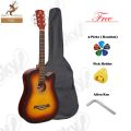 38" Acoustic Box Guitar with Bag & Accessories. 