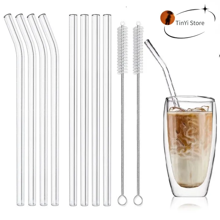 straw High Borosilicate Glass Straws Eco Friendly Reusable Drinking ...
