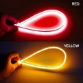 2x Ultrafine Cars DRL LED Daytime Running Lights White Turn Signal Yellow Guide Strip for Headlight Assembly Drop Shipping-Red turn Yellow-45cm. 