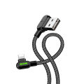 MCDODO 1.2m 1.8m Fast Charging USB Lighting Cable for iPhone with Nylon Braided Wire and 90° Elbow Design, 2.0A Max. 