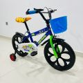 SIRIUS BMX Kids Bicycle, Plastic Wheel Foam Tyre 16-inch Kids Cycle with Support Wheel, Include a Basket and a Bell, Available in Blue, Pink Yellow Color. 