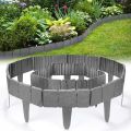 Garden PP Fence Edging,10Pcs Home Garden Border Edging Plastic Fence Stone DIY Landscape Fence Fit for Lawn Flow. 