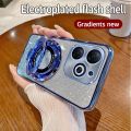 lthmy for Infinix Smart 8 X6525 casing electroplating soft glitter TPU phone back cover phone case magnetic bracket. 