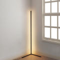 LED corner floor lamp warm white with black without flicker. 