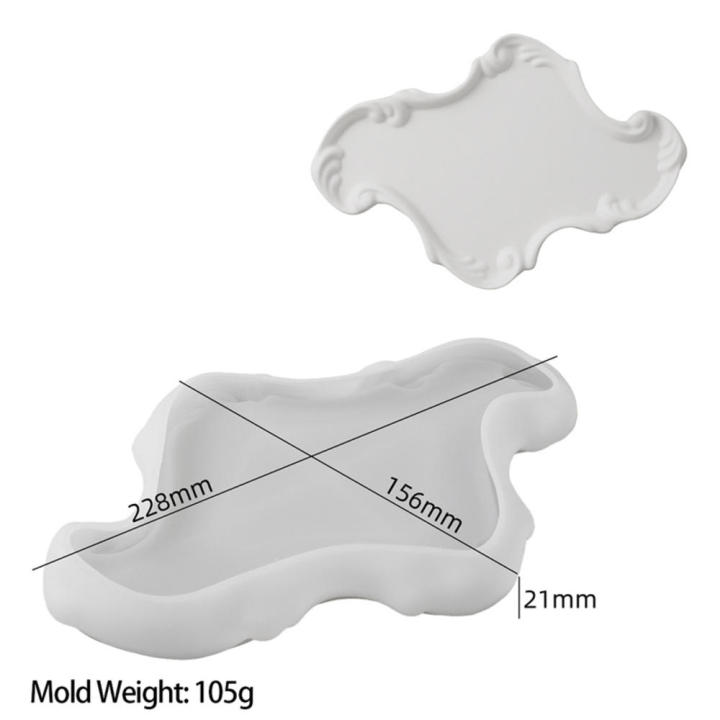 DIY European Style Relief Jewelry Dish Mold Silicone Mold For Crystal Cement Resin Tray Crystal Concrete Resin Mold For Home Decor Silicone Mold For Vintage Lace Tray DIY European Style Relief Jewelry Storage Dish Mold