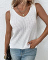 Yfashion Women's V-Neck Sleeveless Blouse Plain T Shirts Fits Tunic Tank Top. 