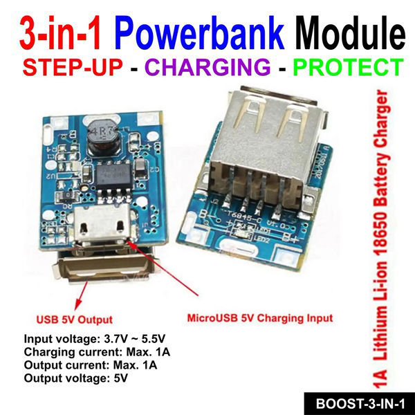 USB 5V 1A Mobile Power Bank 18650 Battery Charger PCB Power Step up Boost Module Arduino uno