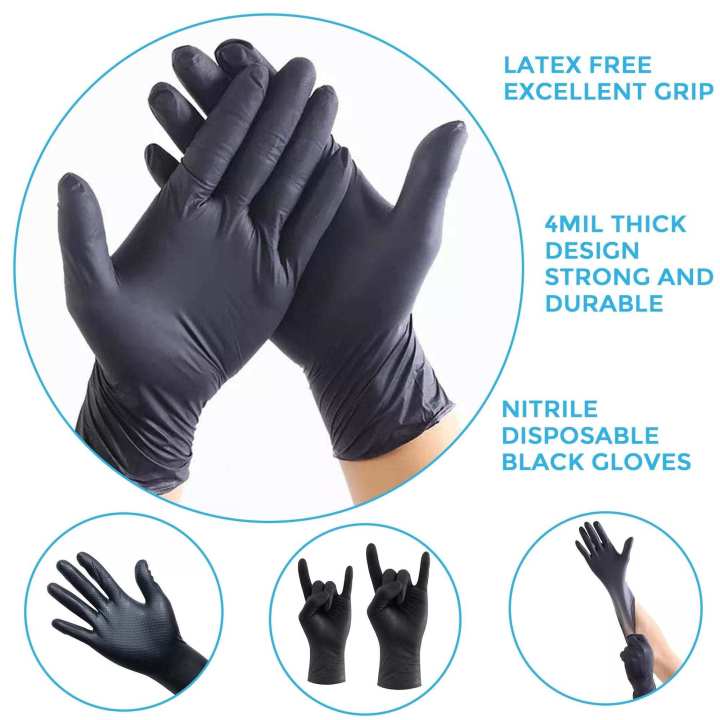 Nitrile Glove Black Powder Free 100pcs