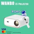 WANBO X5 Projector Full HD Native 1080P 4K HDR, 1100 ANSI | Projector for Home Android 9.0 Quad Core CPU (1GB +16GB) | Fully Automatic | 10W Speaker | WiFi 6, Dual BT (in-Out) | HDMI ARC | Outdoor Cinema. 